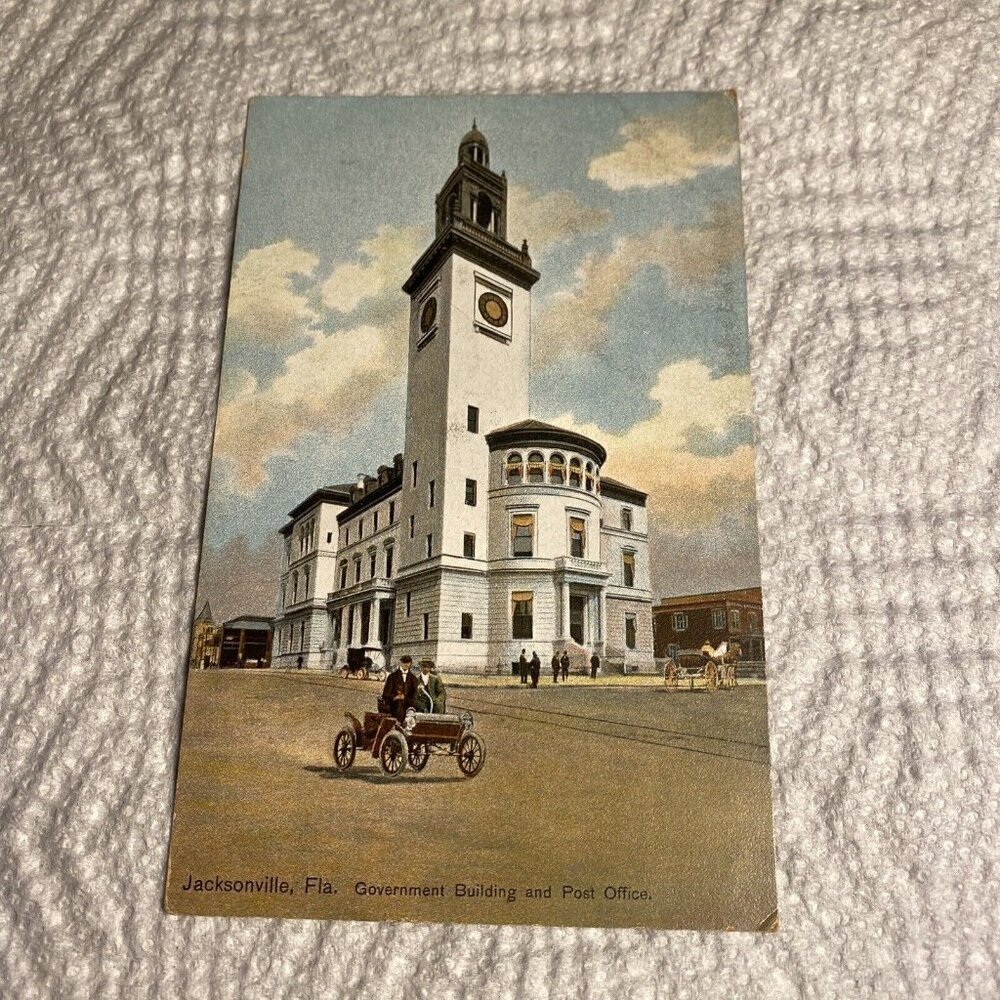 Vtg Jacksonville‎ FL Postcard Government Building And Post Office 1900s Unposted